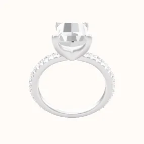 3/4 Pave Engagement Ring With Four Prong Head