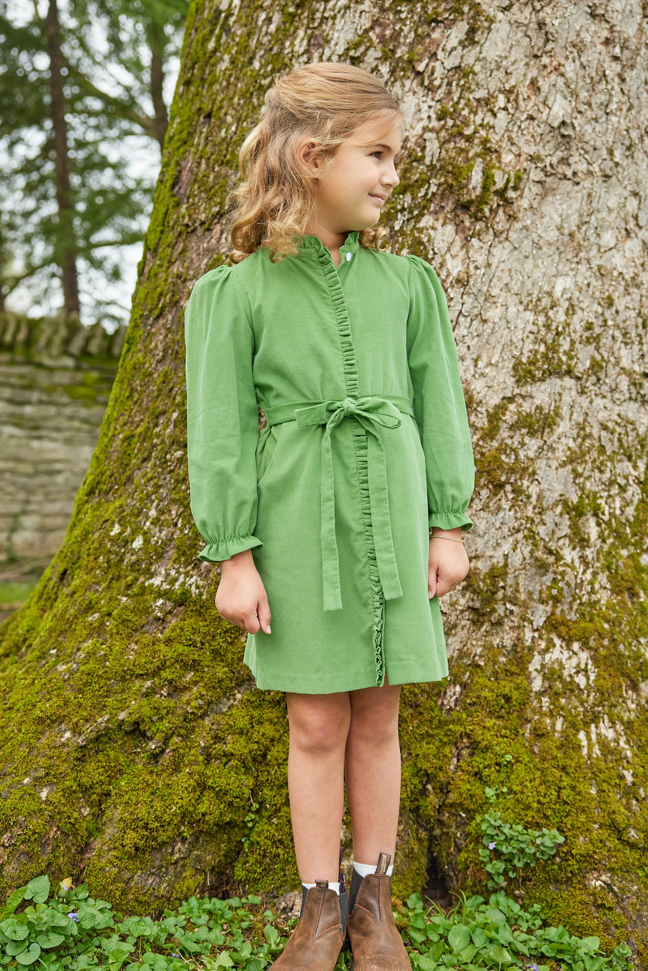 Allie Dress- Watercress Corduroy