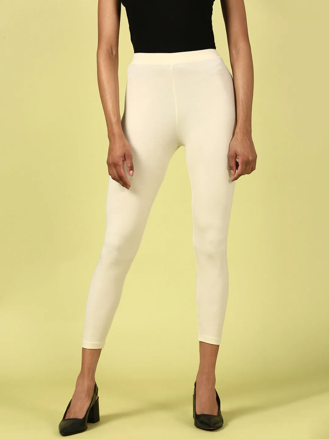 Ankle Length Leggings Viscose-Ecru