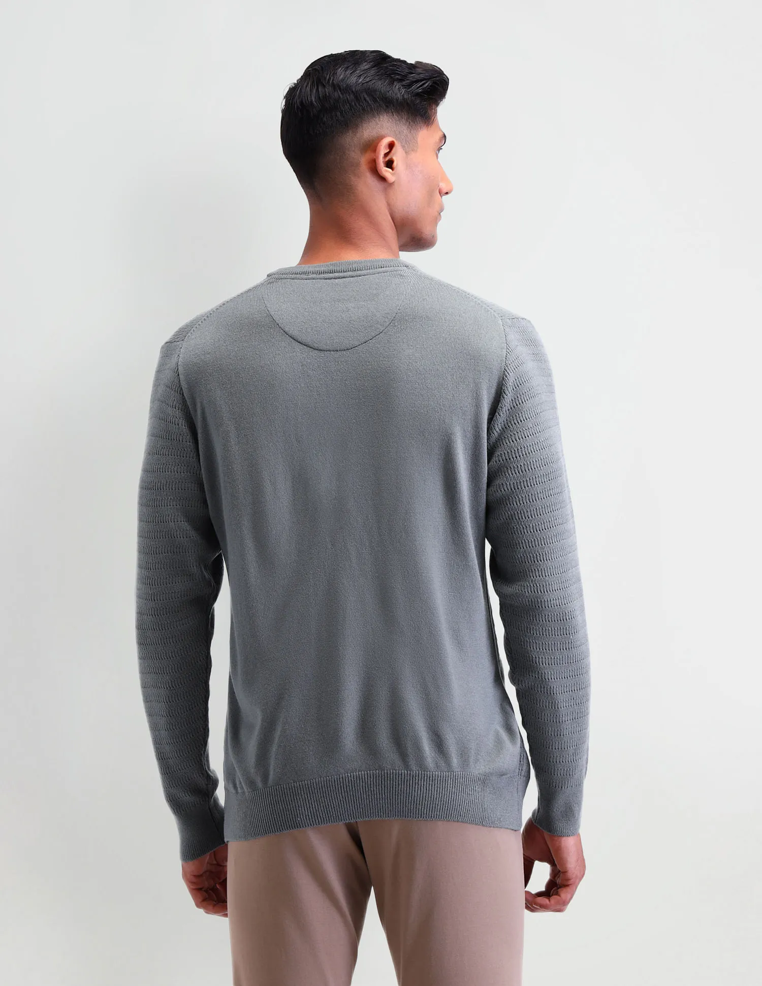 Arrow Textured Regular Fit Sweater