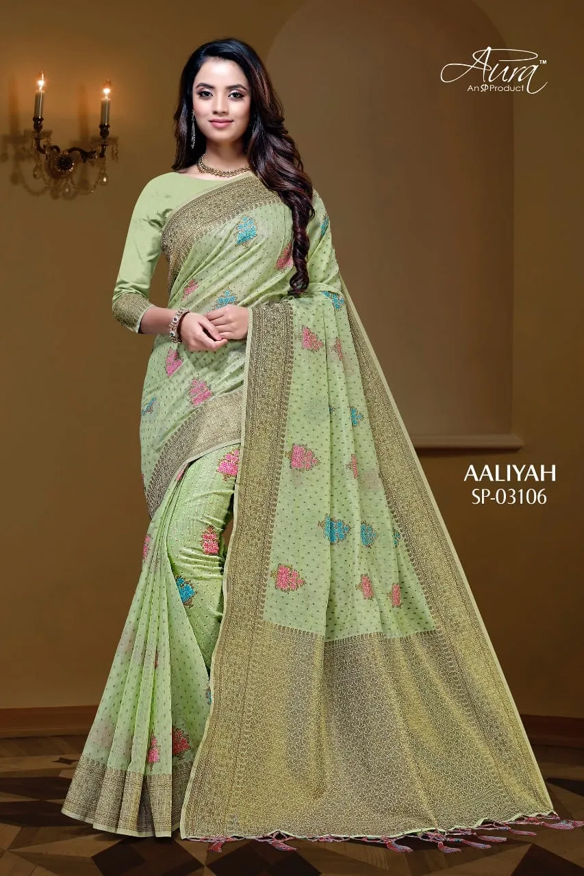 Aura Sarees Presents Aaliyah Soft Cotton Fancy Designer Sarees