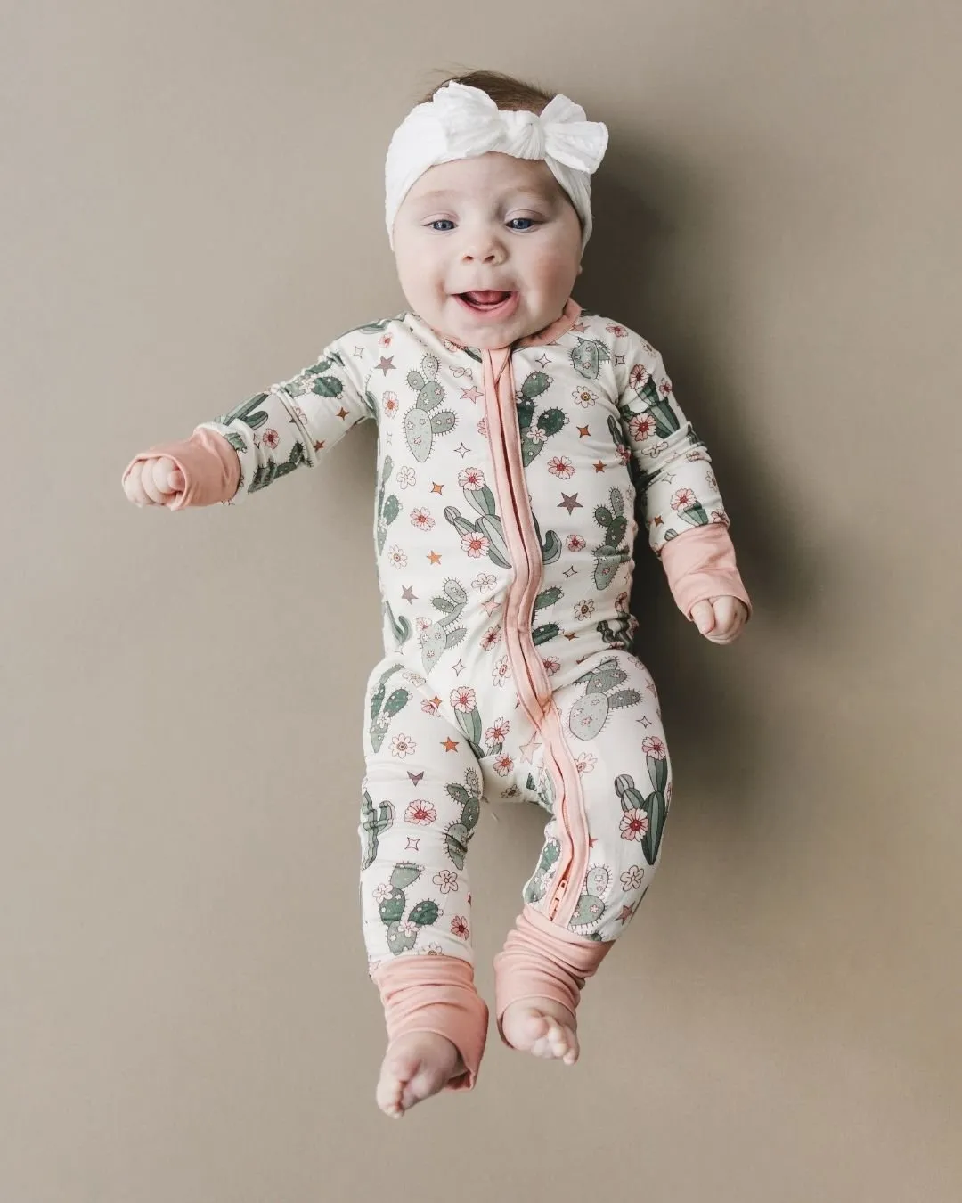 Bamboo Zip Romper | Cactus Flower