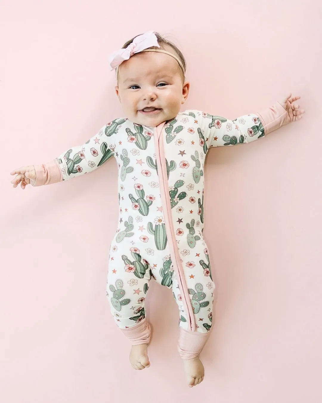 Bamboo Zip Romper | Cactus Flower