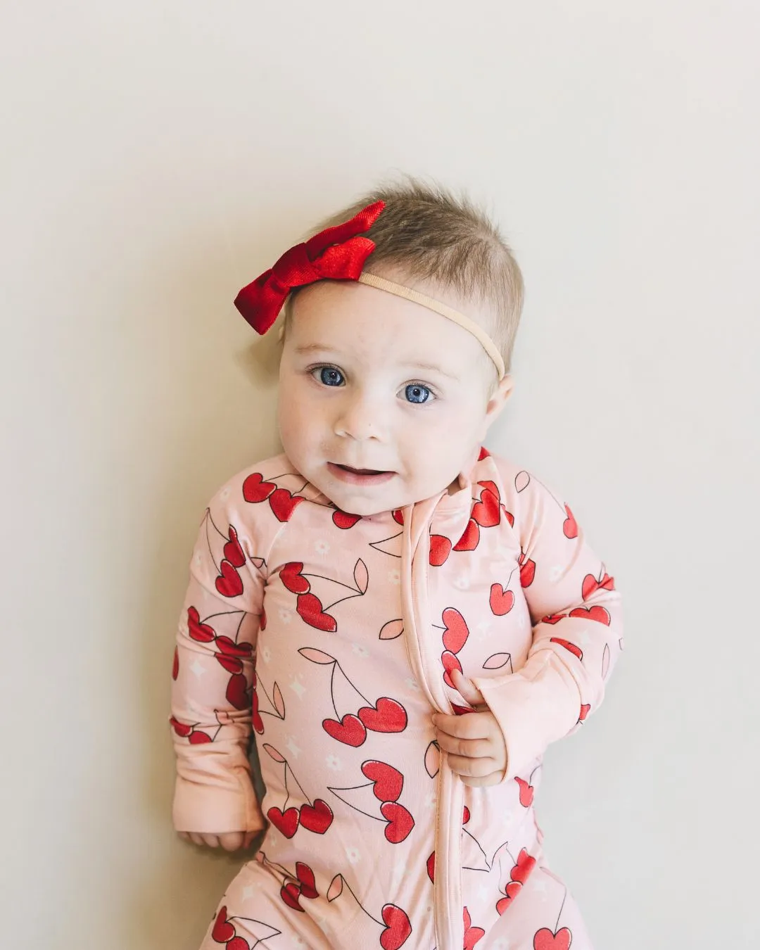 Bamboo Zip Romper | Cherry Heart