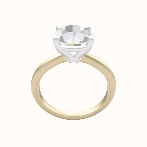 Beveled Solitaire Engagement Ring With Standard Four Prong Head