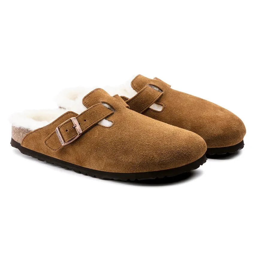 Birkenstock Women's Boston Shearling - Mink Suede