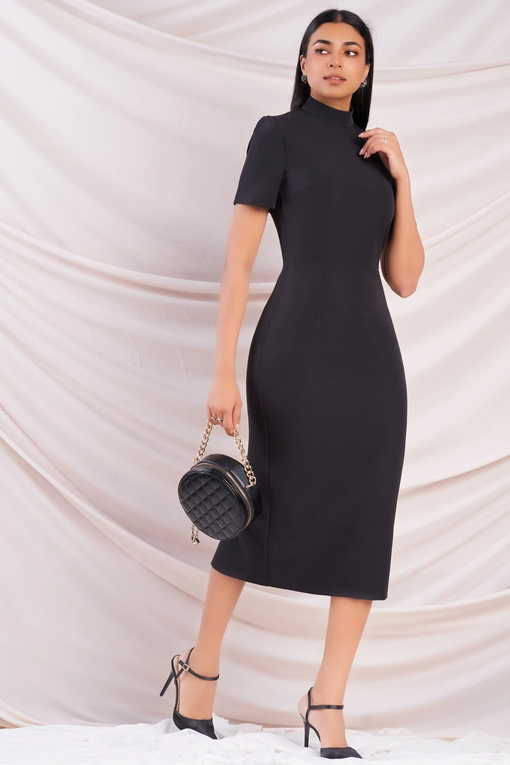 Black Sheath Midi Dress