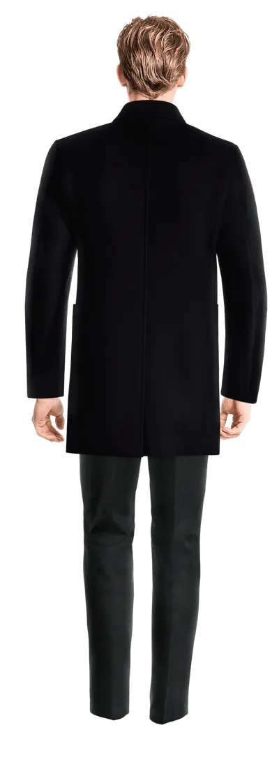 Blue Pure wool Peacoat with contrasted Buttonthreads