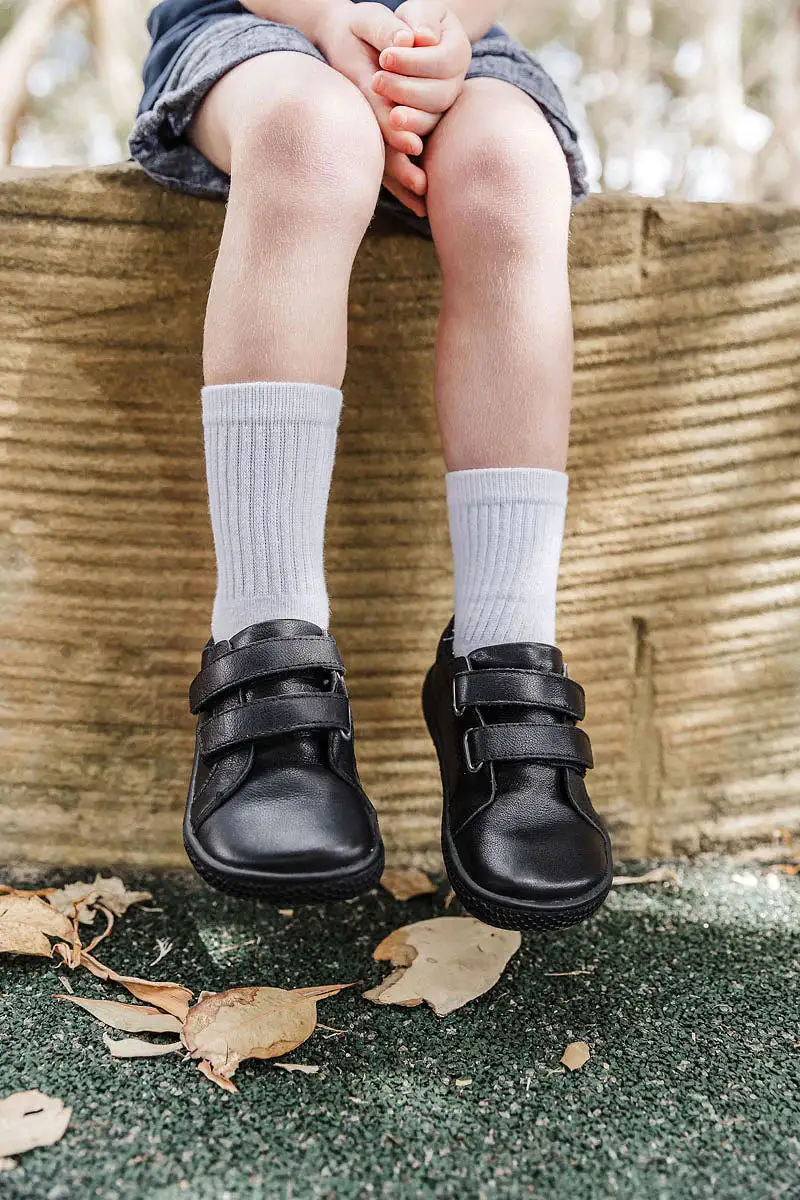 Bprimal Kids - Classic - Blackout (Leather) School Shoes