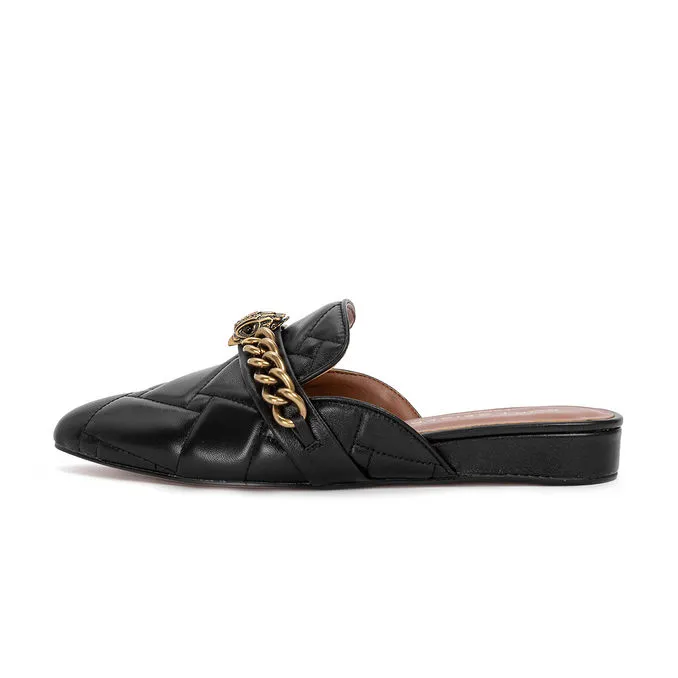 BRUSHED LEATHER MULE Woman Black