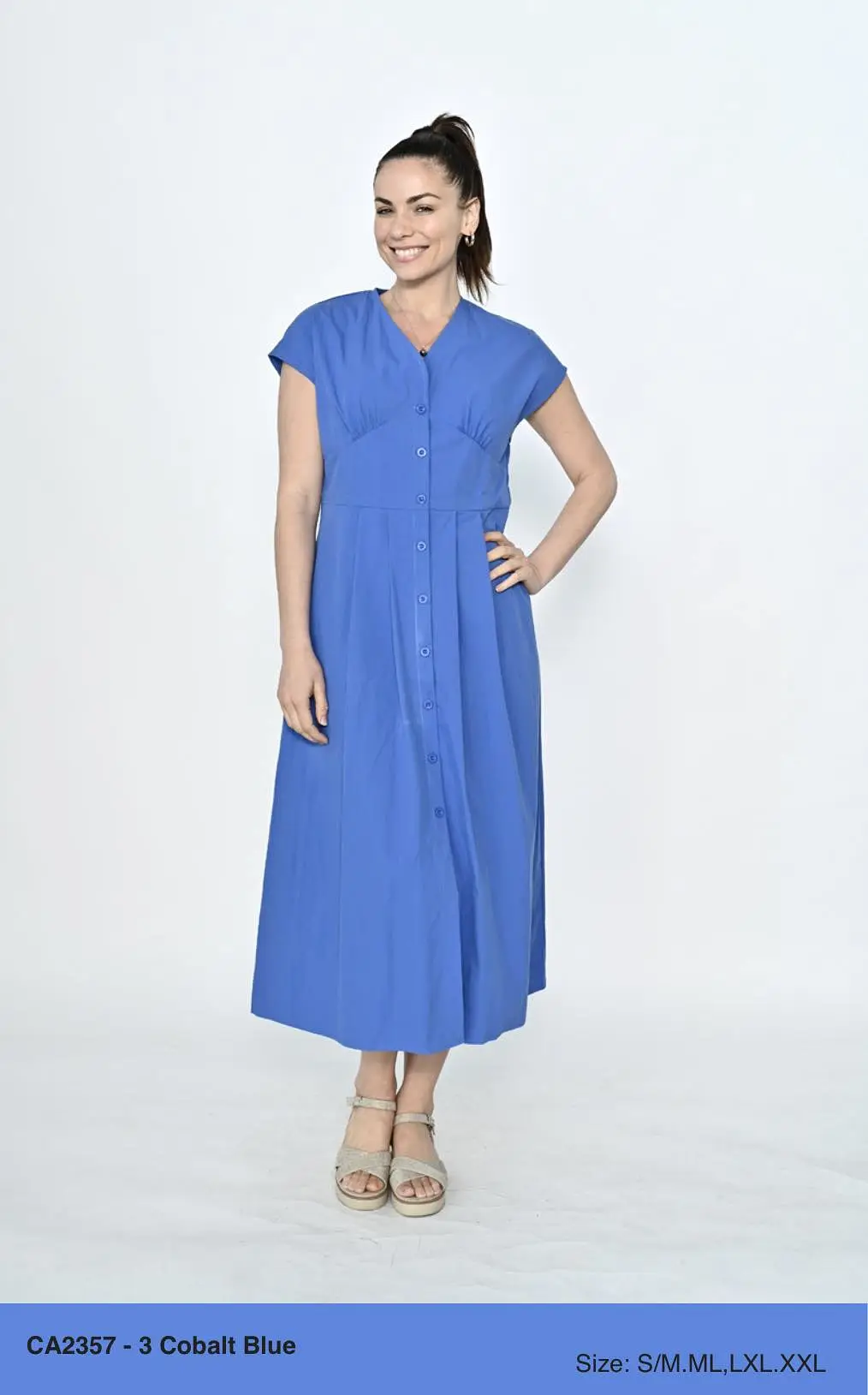 CALI N CO DRESS COBALT CA2357-3