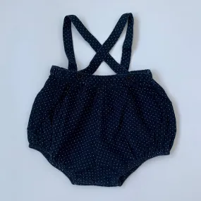 Caramel Navy Polka Dot Fine Cord Bloomers: 12 Months