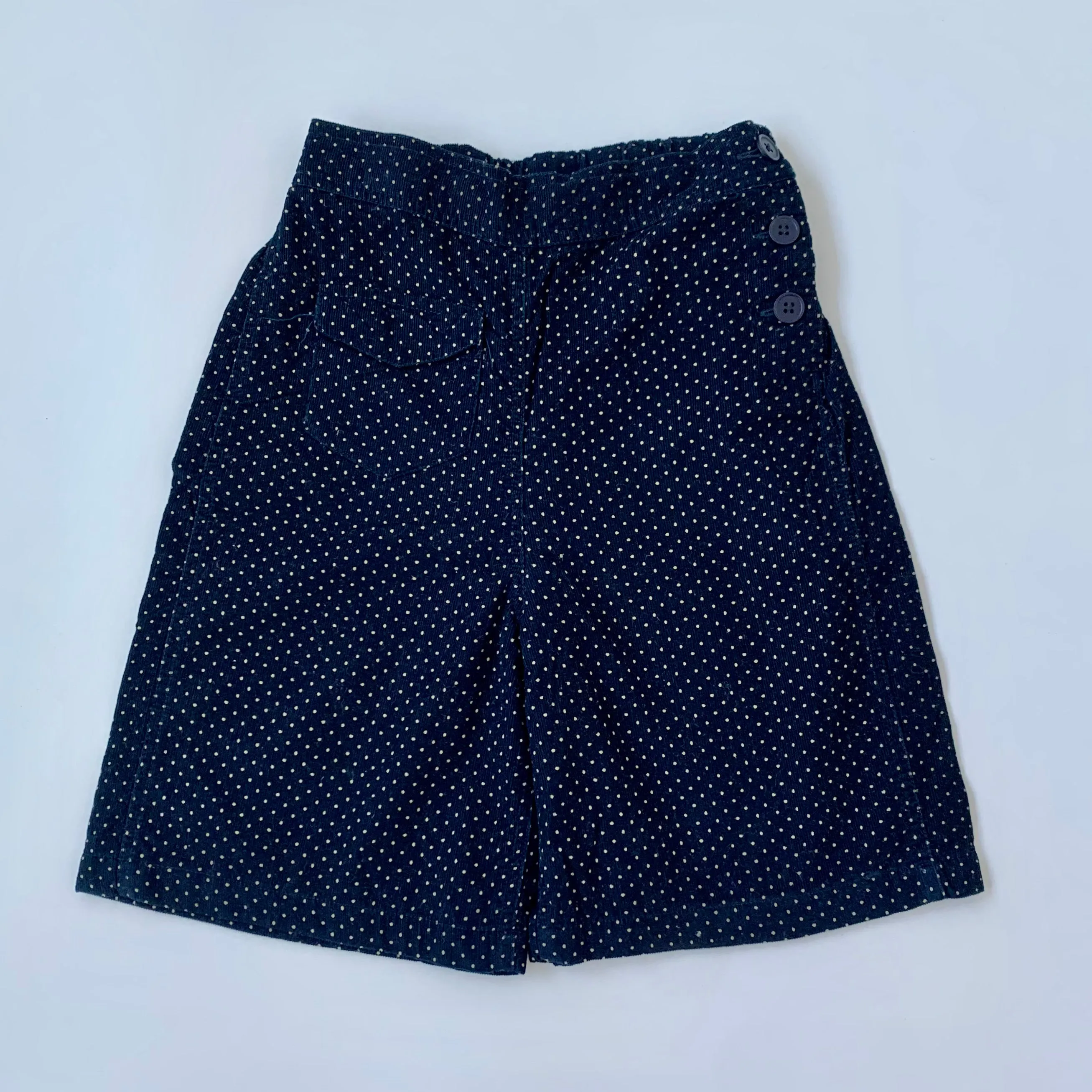 Caramel Navy Polka Dot Fine Cord Culottes: 3 Years, 8 Years