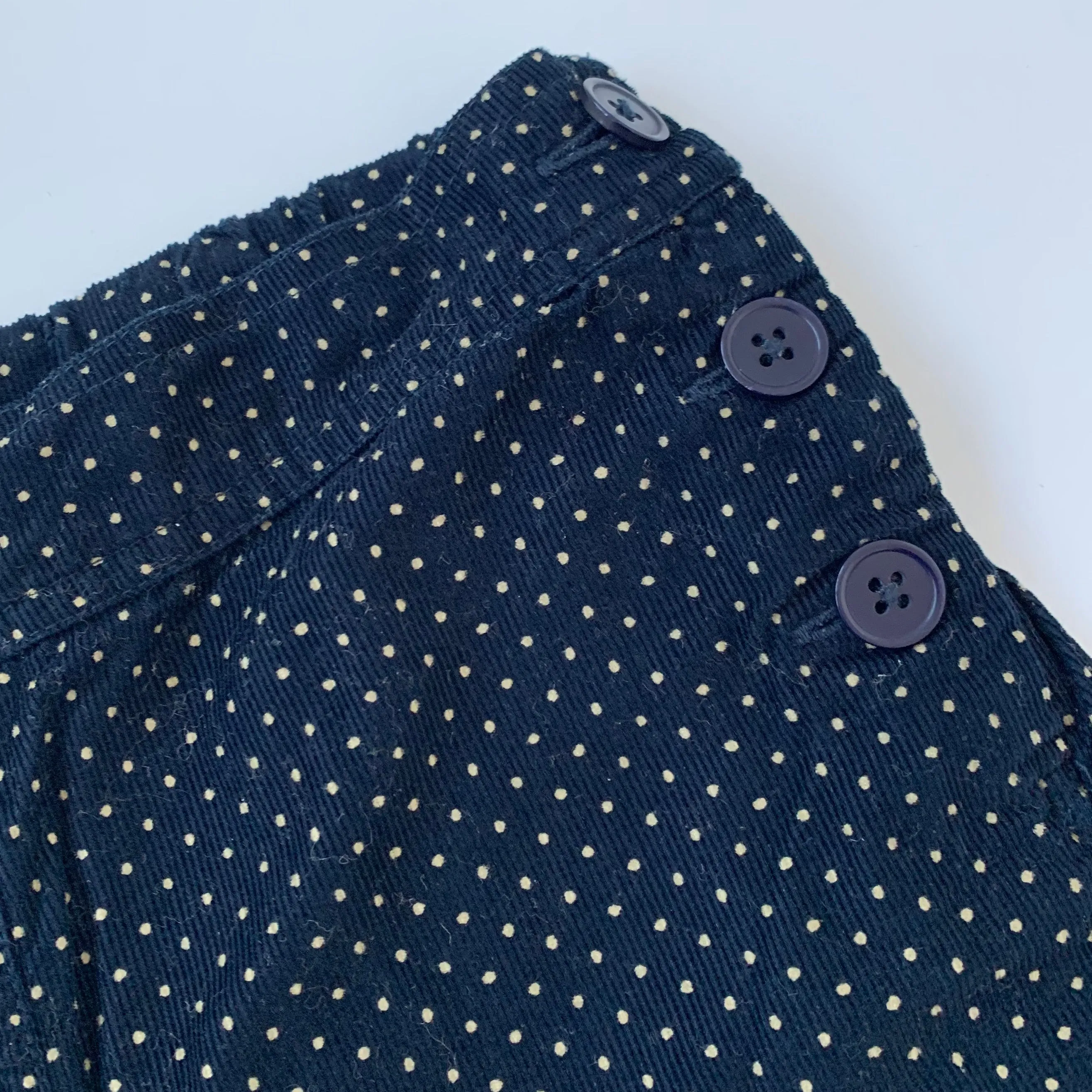 Caramel Navy Polka Dot Fine Cord Culottes: 3 Years, 8 Years