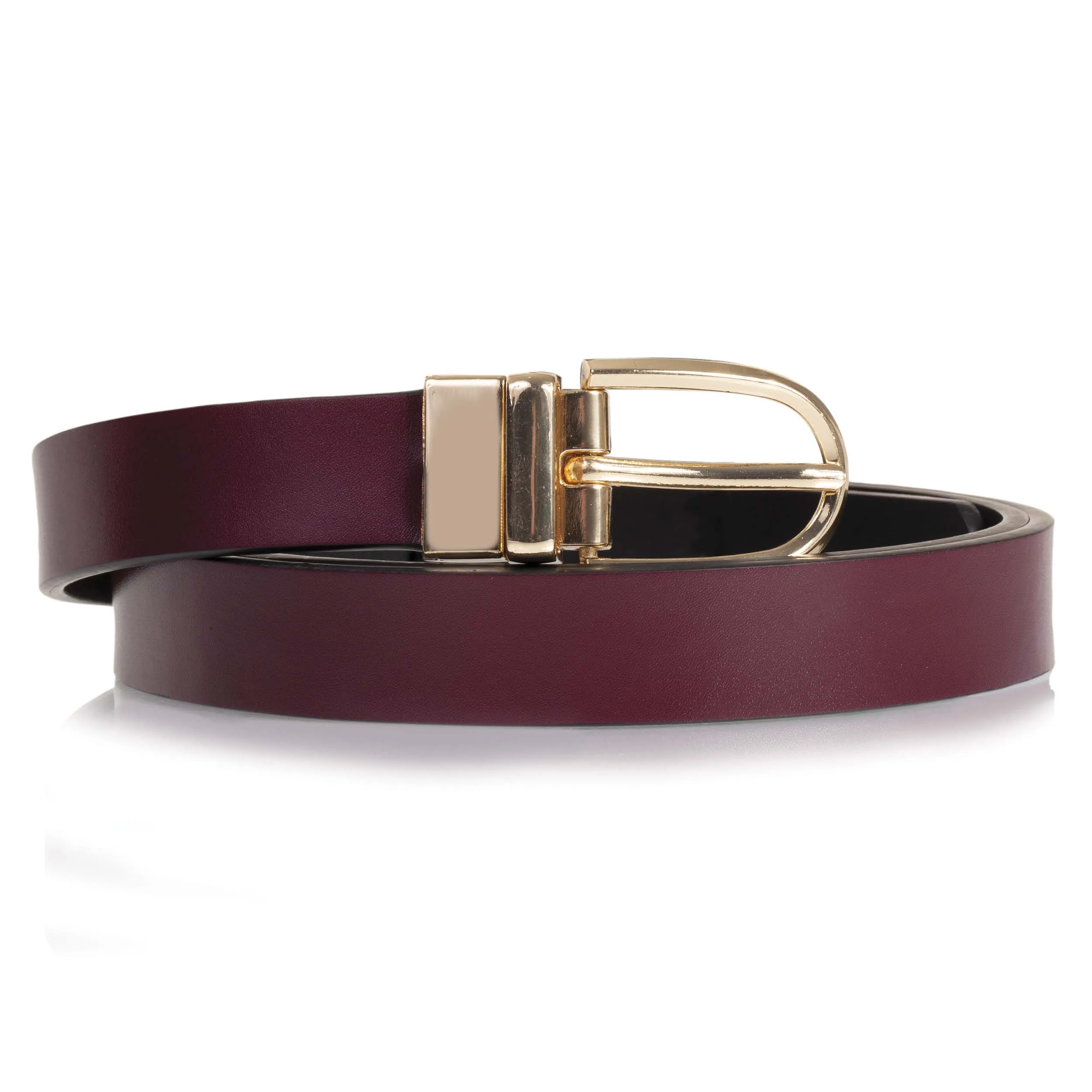 Ceinture Femme 2 en 1 Noir / Bordeaux