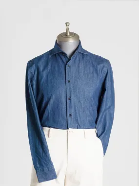 Chambray Shirt - Dark Blue Windsor Collar