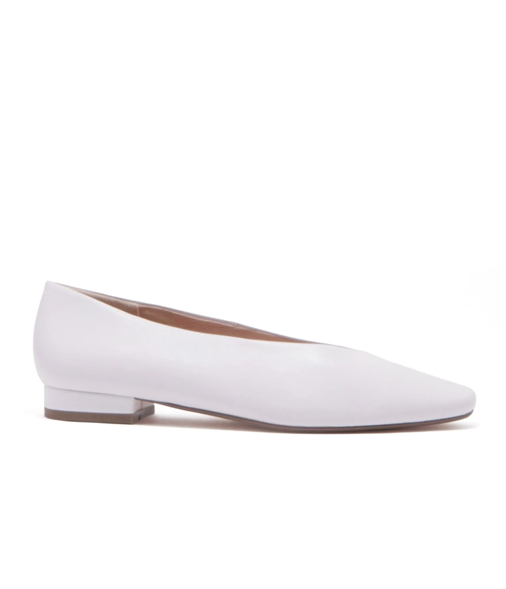 Chelsea Crew White Leather Slick Flats