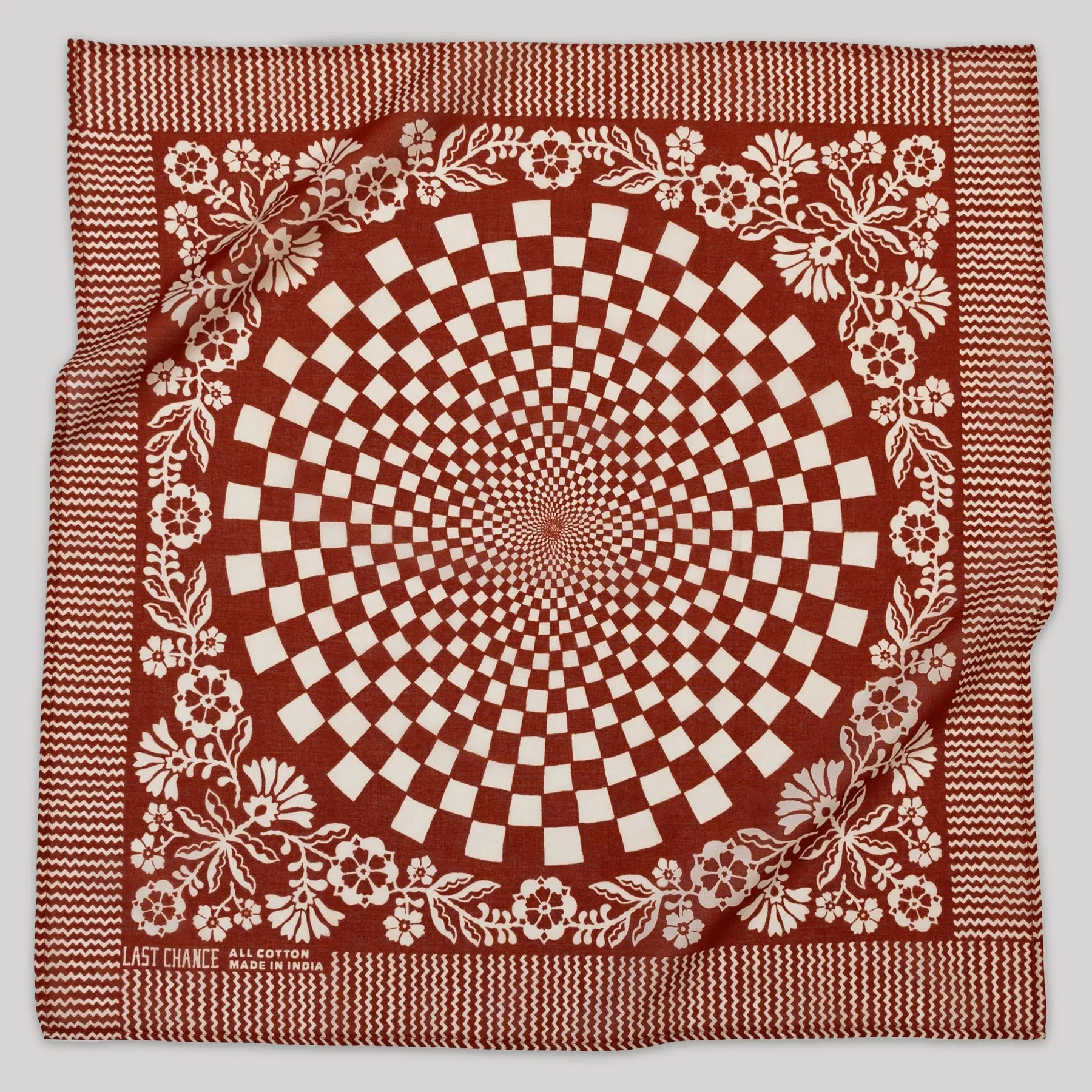 Cotton Sundial Bandana - Chili