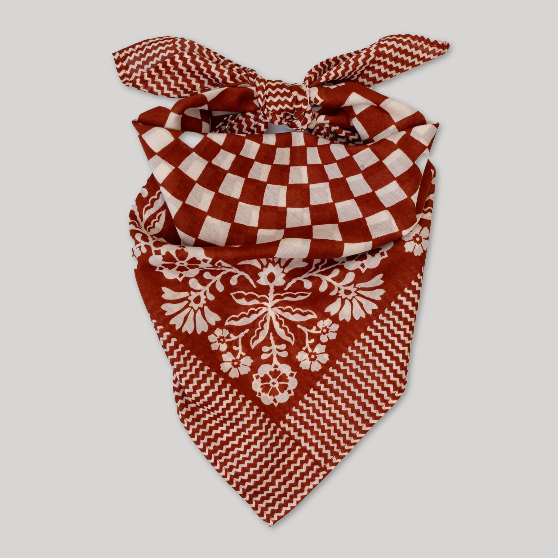 Cotton Sundial Bandana - Chili