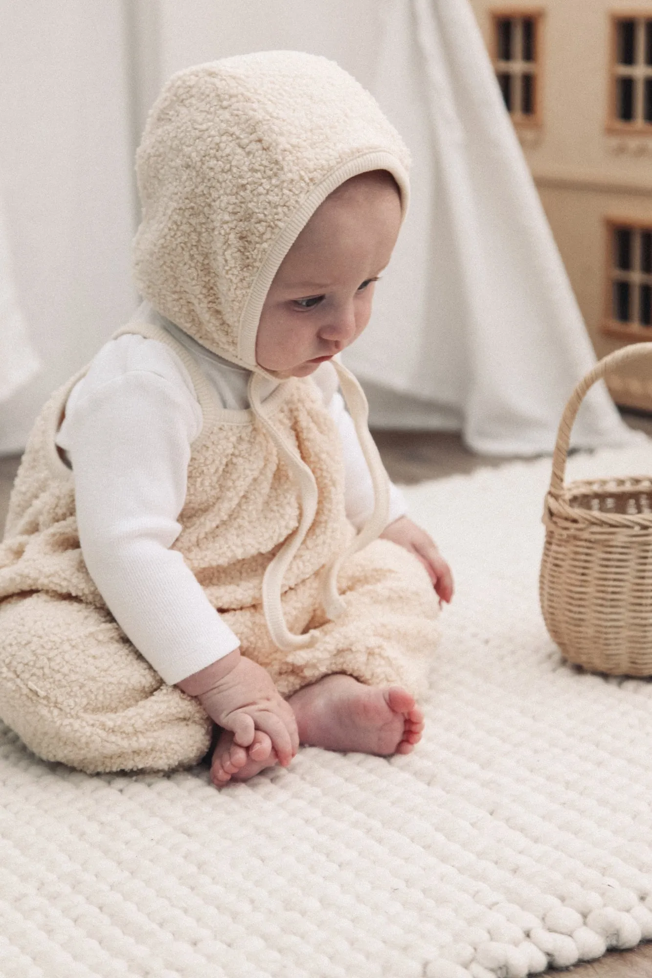 Cream Boucle Bonnet