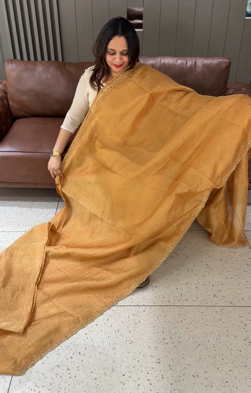 CRUSHED BANARASI SAREES - IHA 13931