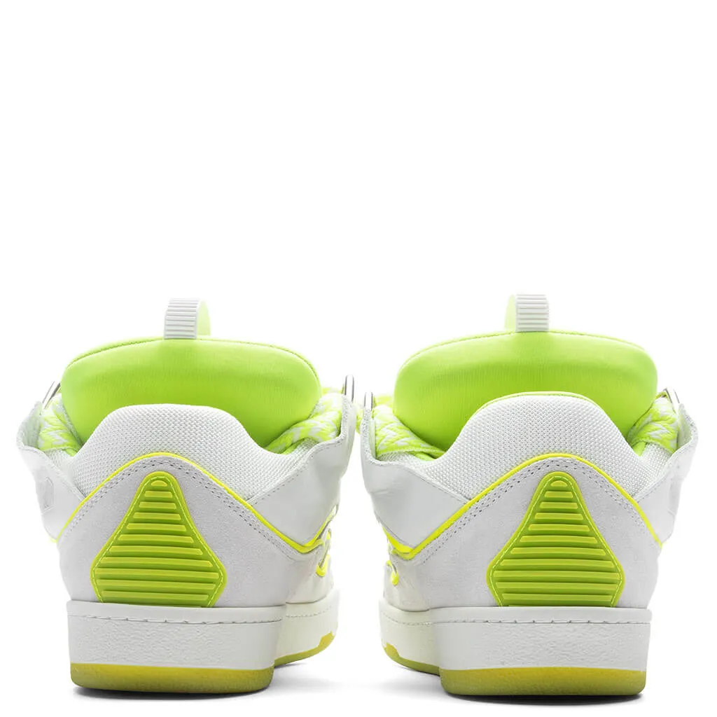 Curb Sneakers - White/Fluo Yellow