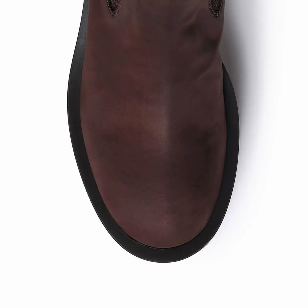 Dark brown leather chelsea boot