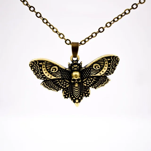 Dead Head Moth Skull Necklace