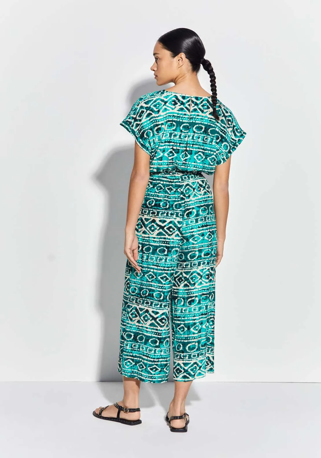 Ethnic-print jumpsuit