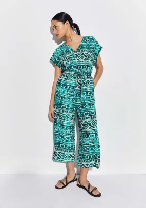 Ethnic-print jumpsuit