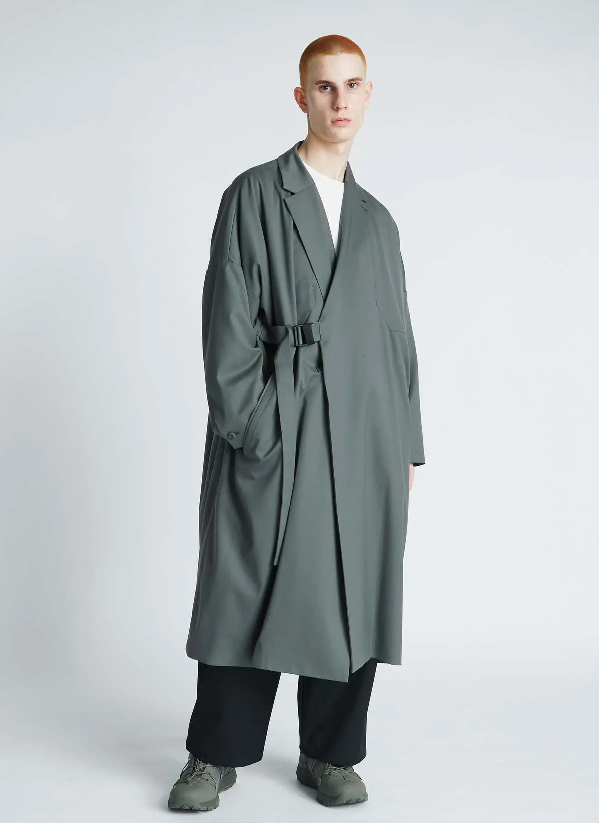 F/CE. Tech Wool Wrap Coat - Foliage