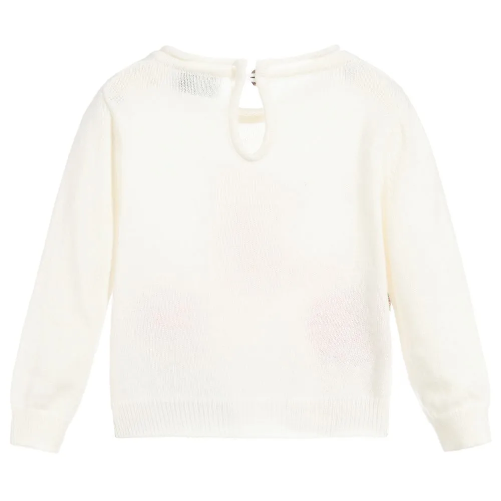 Girls Ivory Knitted Sweater 