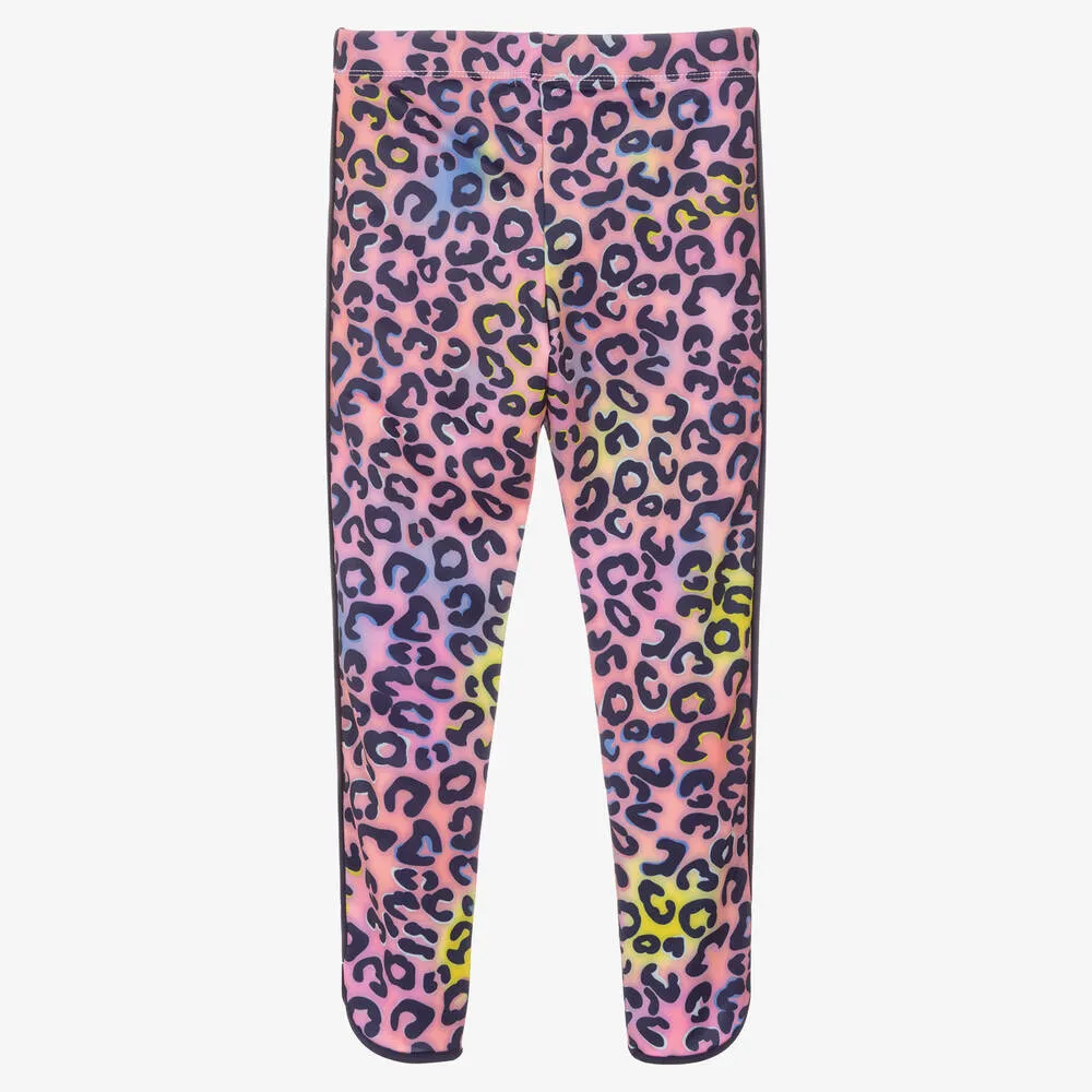 Girls Pink Leopard Leggings