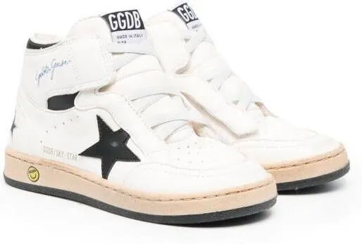 Golden Goose Kids Sky Star high-top leather sneakers White