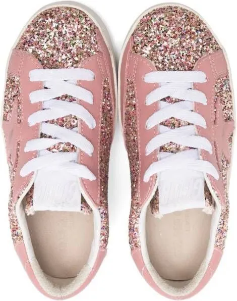 Golden Goose Kids Super-Star glitter-detail sneakers Pink