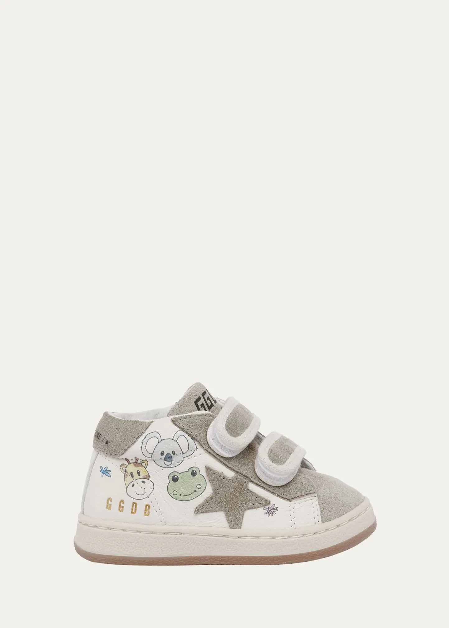 Golden Goose Kid's June Nappa Leather Suede Star Sneakers, Baby/Toddlers