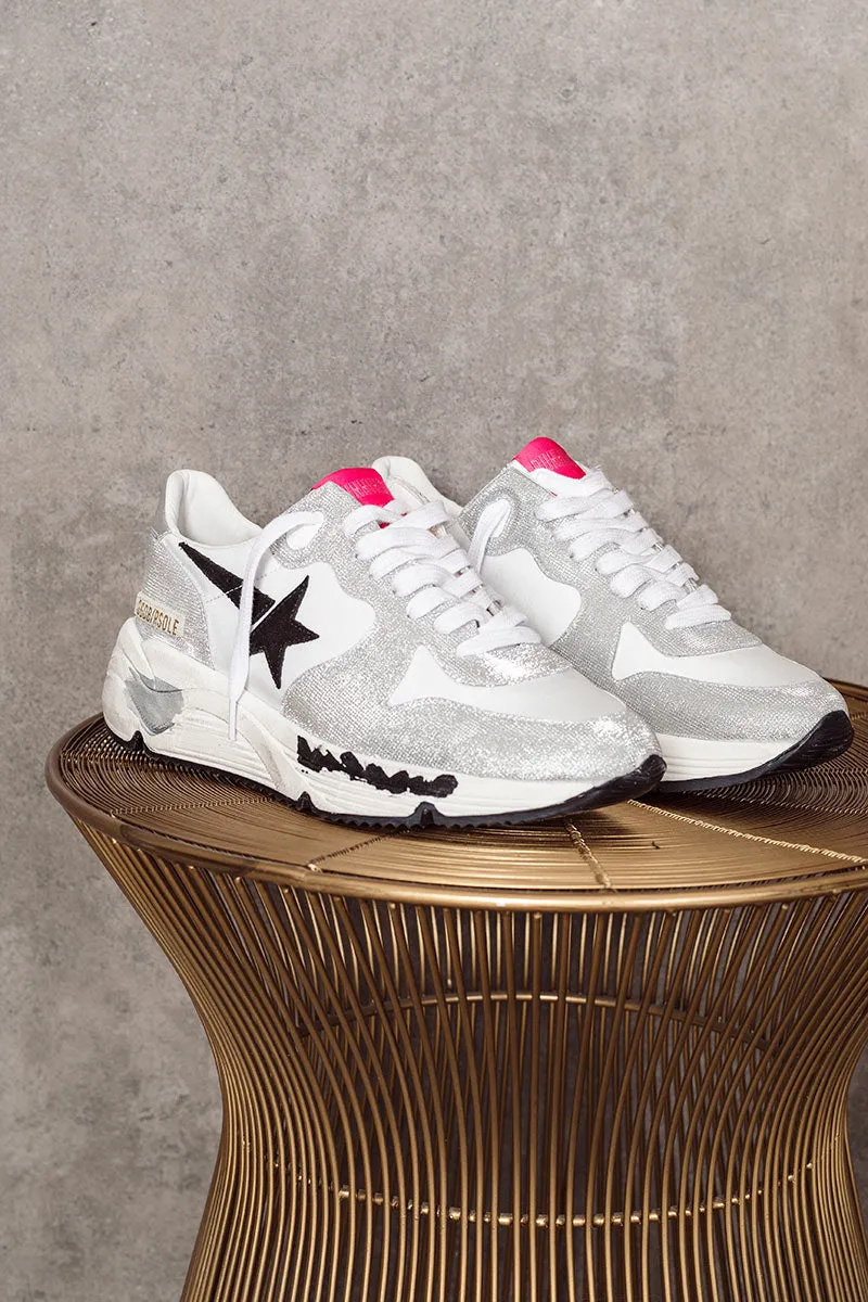 GOLDEN GOOSE Sneakers donna Running argentate e bianche