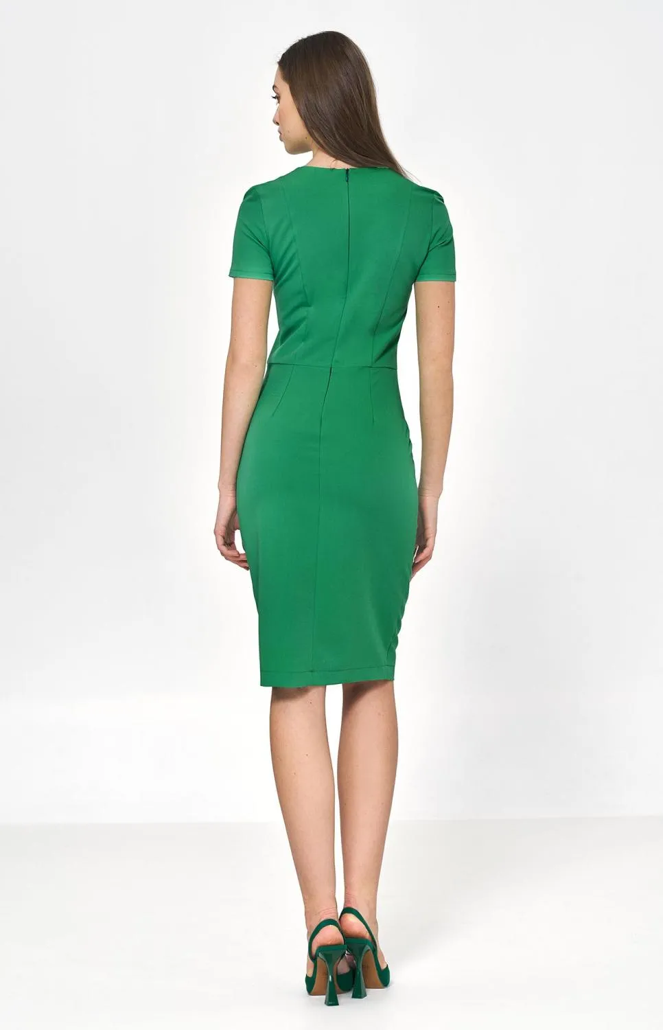 Green strict sheath dress