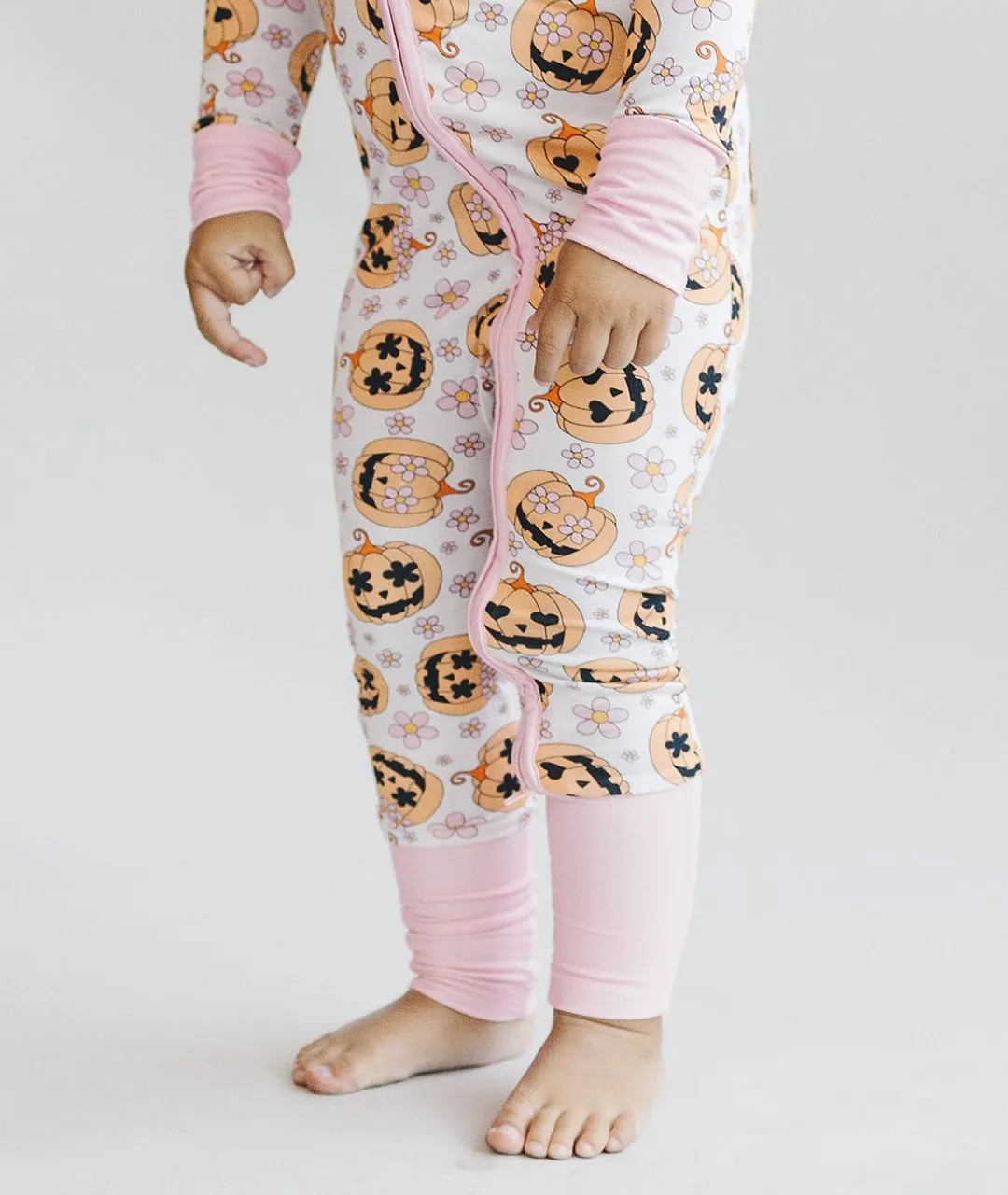 Halloween Bamboo Zip Romper | Pink