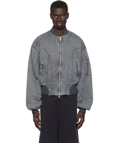 Han Kjobenhavn Gray Zip Bomber Jacket