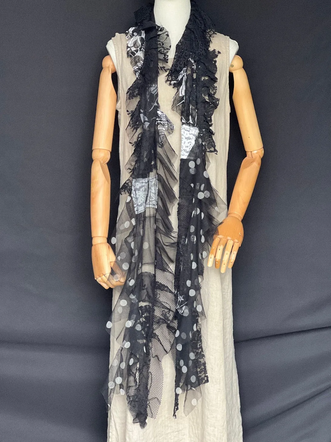 Handmade Black & White Scarf