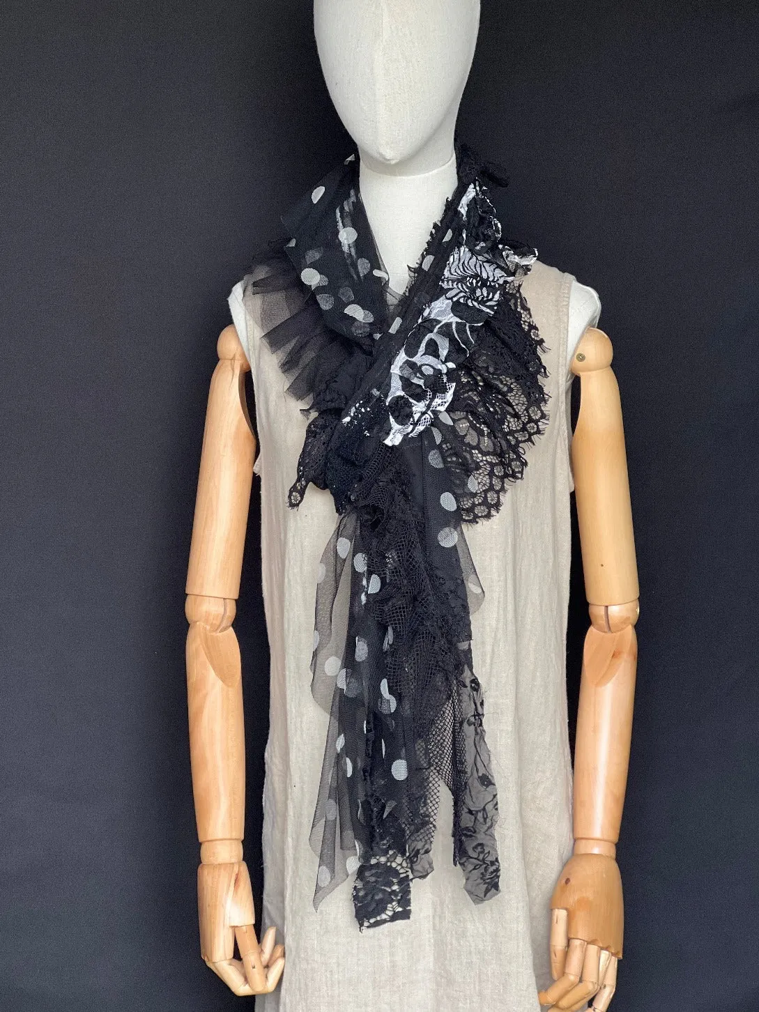 Handmade Black & White Scarf