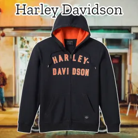 Harley Davidson  |Unisex Blended Fabrics Street Style Bi-color Long Sleeves