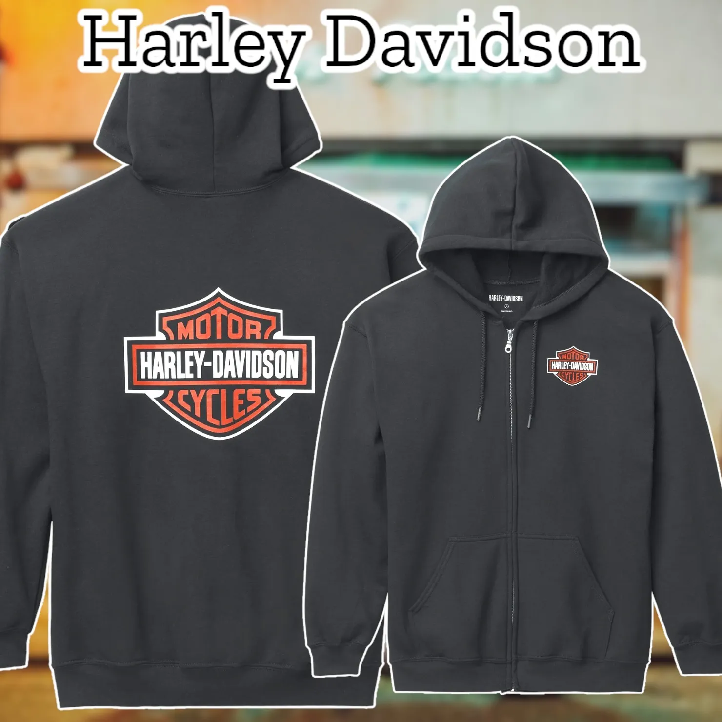 Harley Davidson  |Unisex Blended Fabrics Street Style Long Sleeves Plain