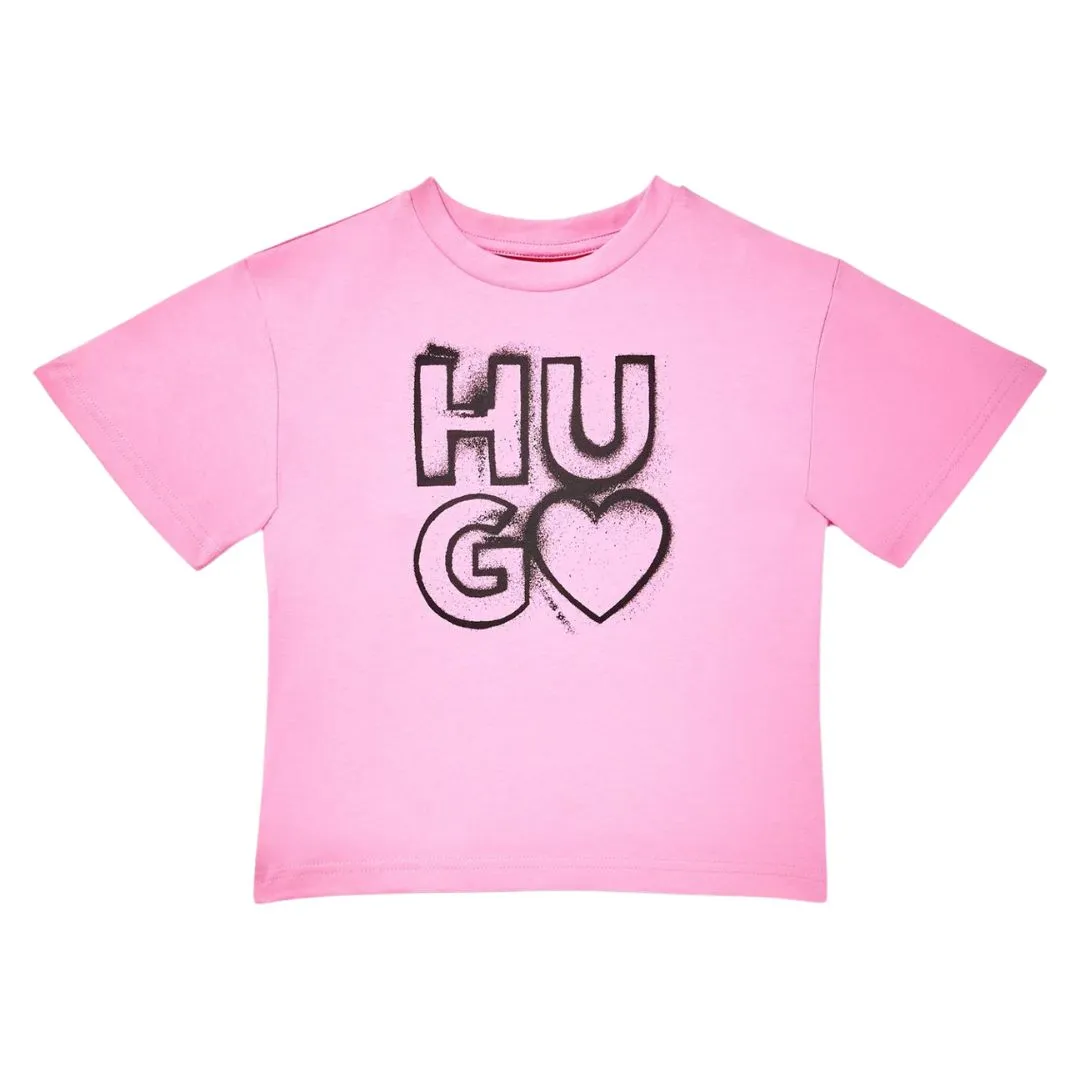 Hugo T-Shirt Heart Logo Pink