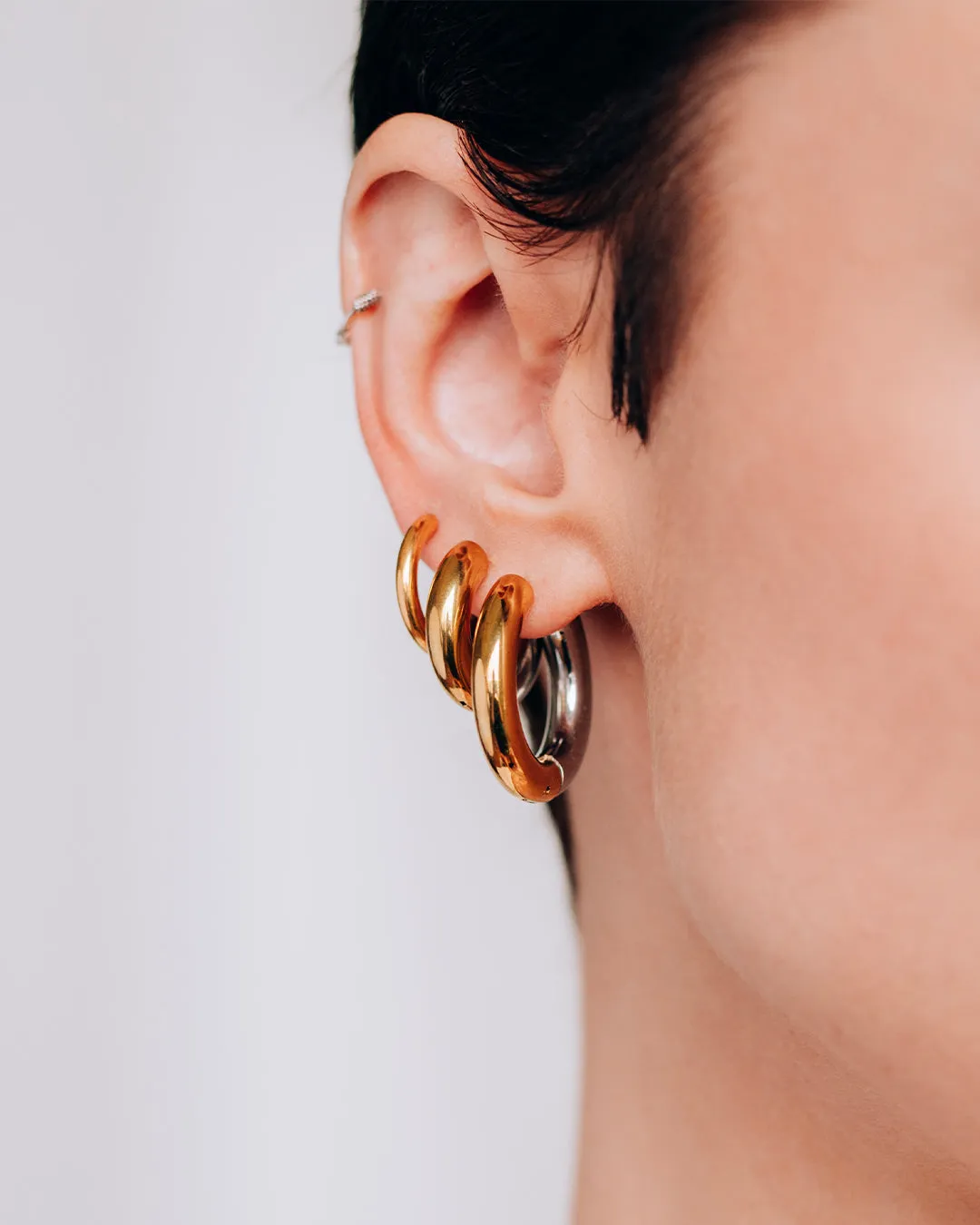 Hugo Two-Tone Hoop Earrings