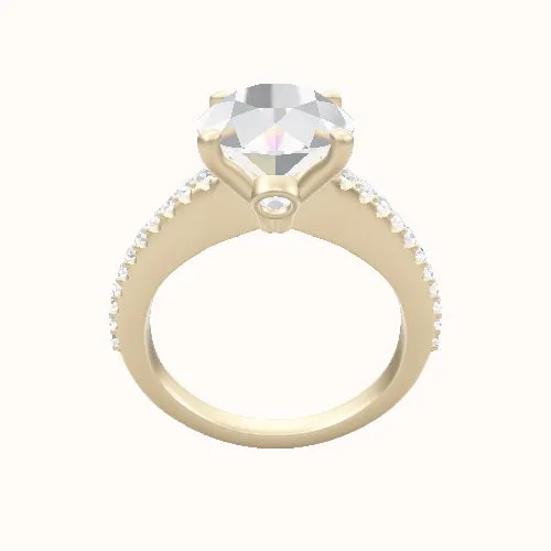 Illusion Set Shank Engagement Ring With Accent Diamond Head