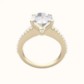 Illusion Set Shank Engagement Ring With Accent Diamond Head