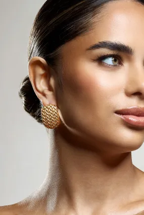 Jonas | Gold Quilted Earrings