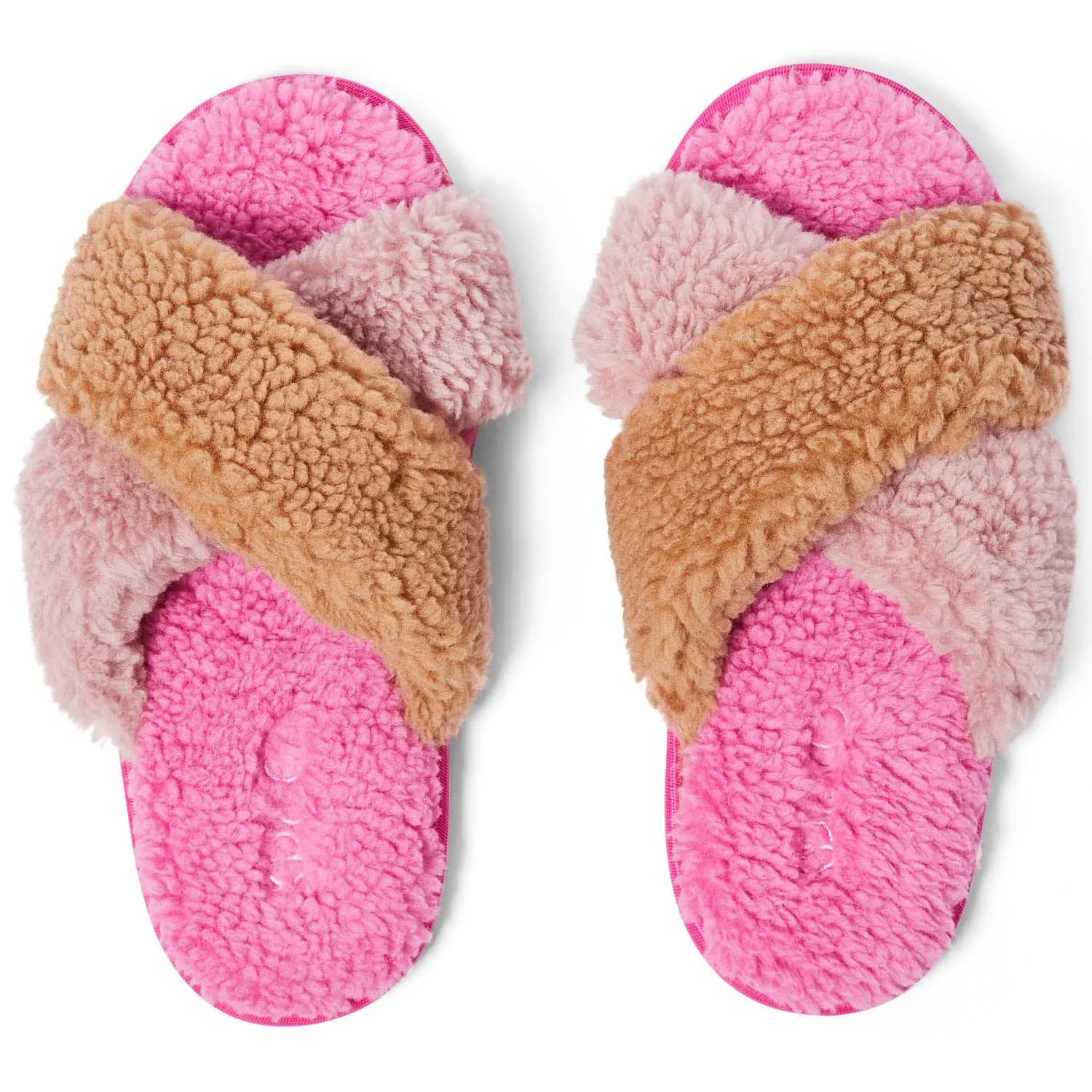 Kip & Co Boucle Adult Slippers - Roses & Chocolate